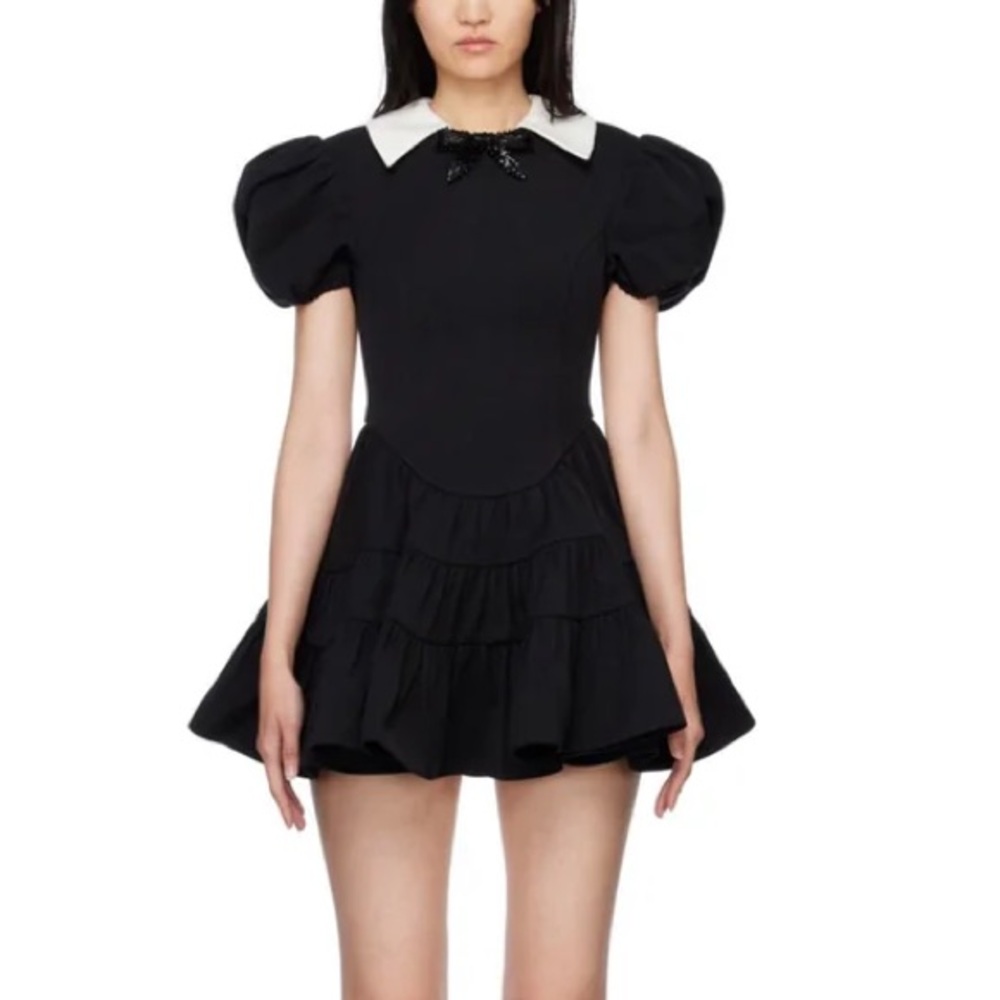 Shushu/Tong Puff Sleeve Tiered Mini Dress